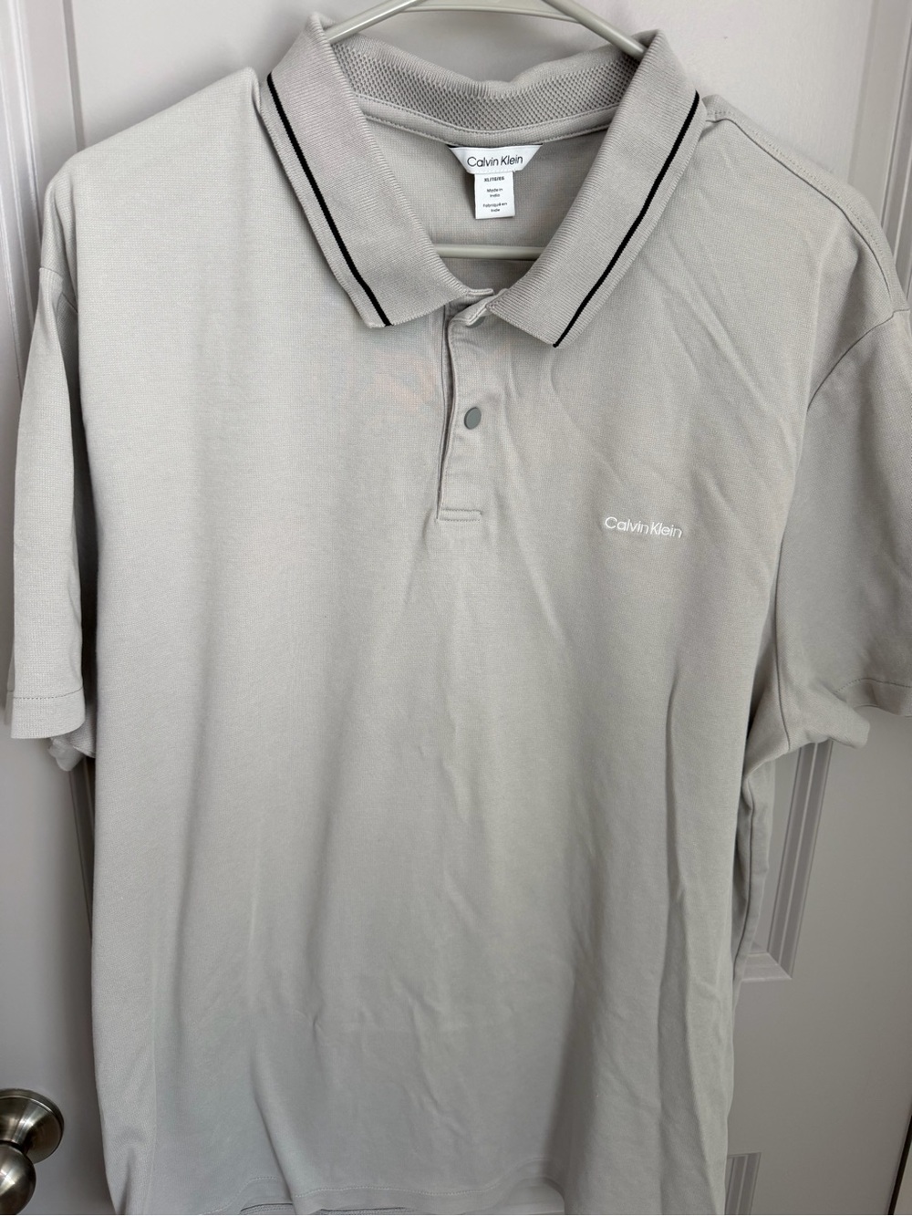 Calvin Klein Men's Light Gray Polo Shirt